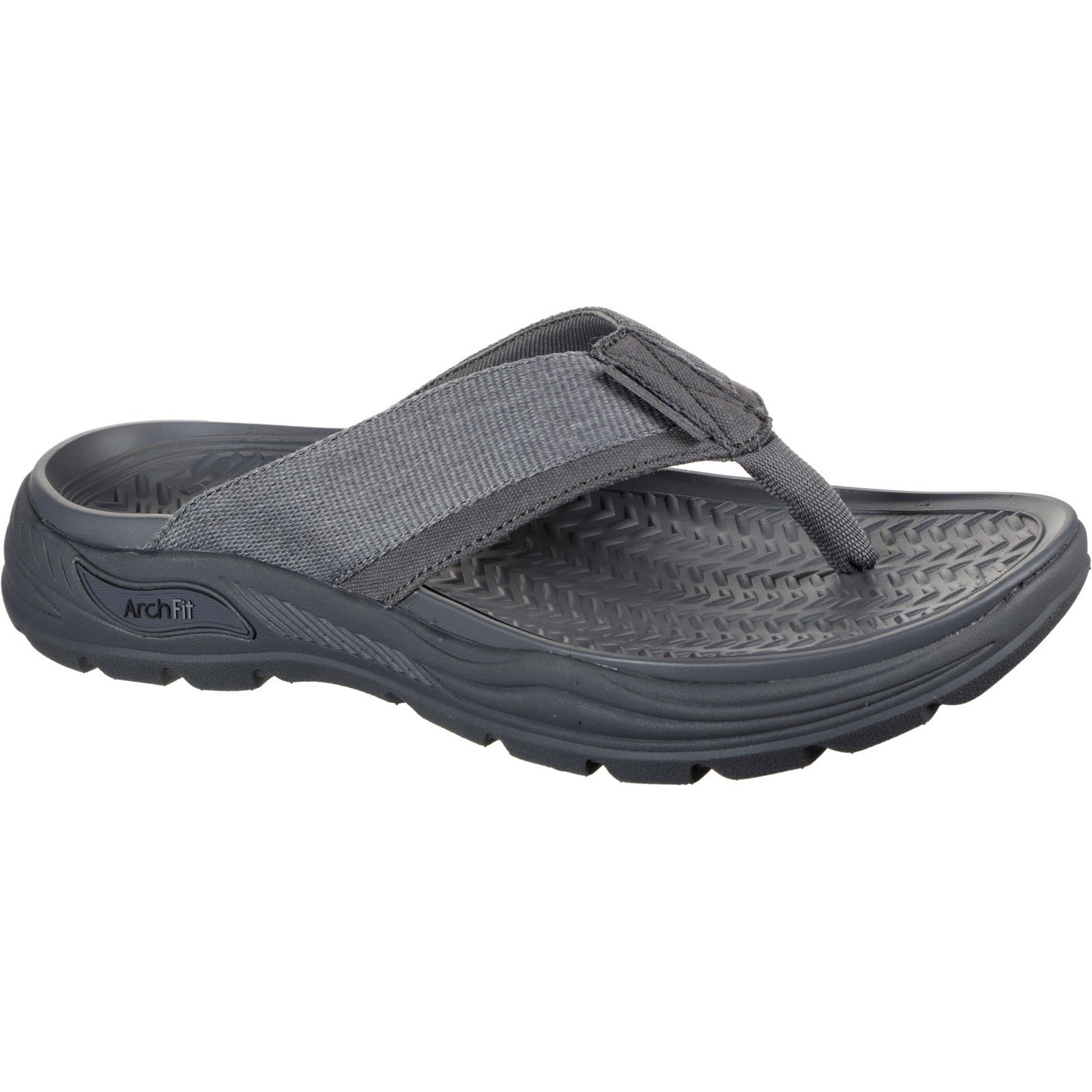 Skechers Men's Arch Fit Motley Dolano Summer Sandal Charcoal 32209 - Charcoal 9